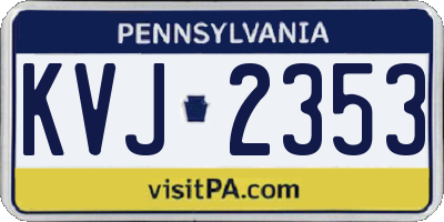 PA license plate KVJ2353