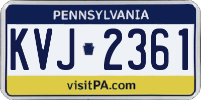 PA license plate KVJ2361