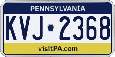 PA license plate KVJ2368