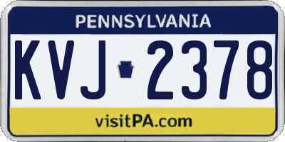 PA license plate KVJ2378