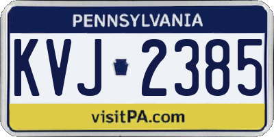 PA license plate KVJ2385