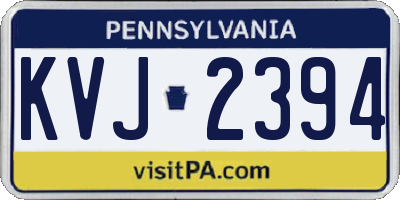 PA license plate KVJ2394