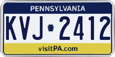 PA license plate KVJ2412