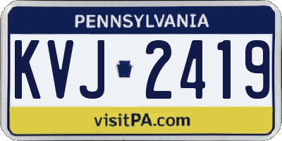 PA license plate KVJ2419