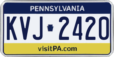 PA license plate KVJ2420