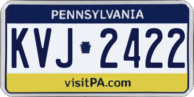PA license plate KVJ2422
