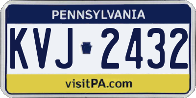 PA license plate KVJ2432