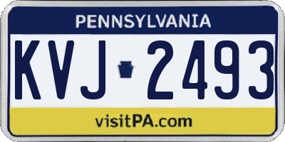 PA license plate KVJ2493