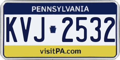 PA license plate KVJ2532