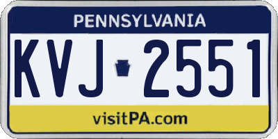 PA license plate KVJ2551