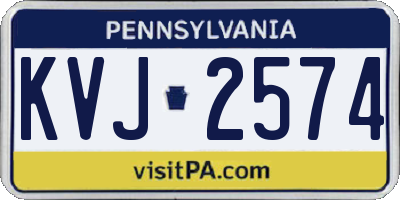 PA license plate KVJ2574