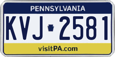 PA license plate KVJ2581
