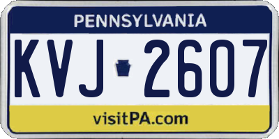 PA license plate KVJ2607