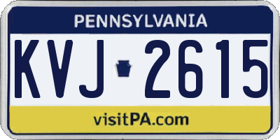 PA license plate KVJ2615