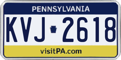 PA license plate KVJ2618