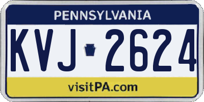 PA license plate KVJ2624
