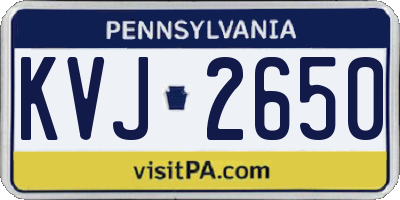 PA license plate KVJ2650