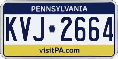 PA license plate KVJ2664