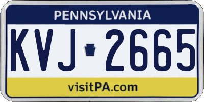 PA license plate KVJ2665