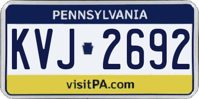 PA license plate KVJ2692