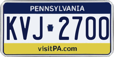 PA license plate KVJ2700