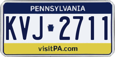 PA license plate KVJ2711