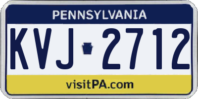 PA license plate KVJ2712