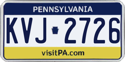 PA license plate KVJ2726