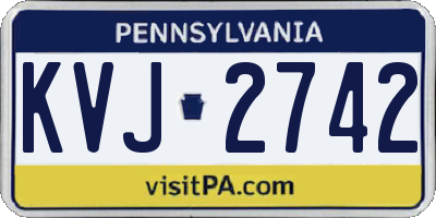 PA license plate KVJ2742