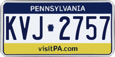 PA license plate KVJ2757