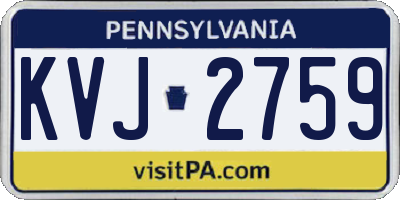 PA license plate KVJ2759