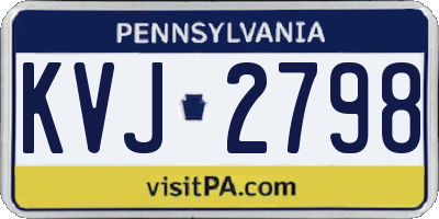 PA license plate KVJ2798
