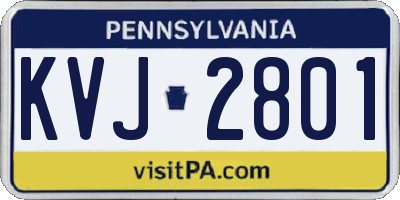 PA license plate KVJ2801