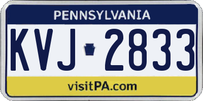PA license plate KVJ2833
