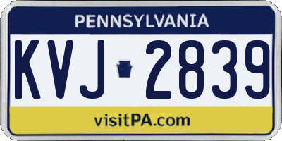 PA license plate KVJ2839