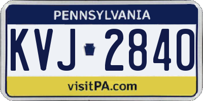 PA license plate KVJ2840