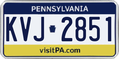 PA license plate KVJ2851
