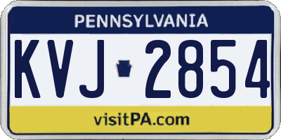PA license plate KVJ2854
