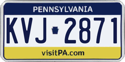 PA license plate KVJ2871