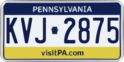 PA license plate KVJ2875