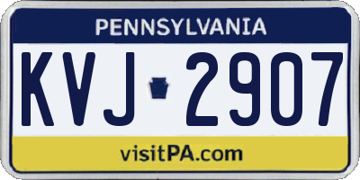 PA license plate KVJ2907