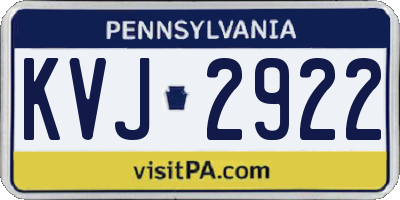PA license plate KVJ2922