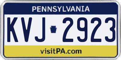 PA license plate KVJ2923