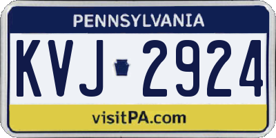 PA license plate KVJ2924