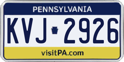 PA license plate KVJ2926