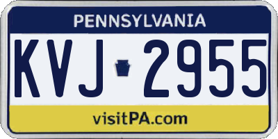 PA license plate KVJ2955