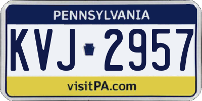 PA license plate KVJ2957