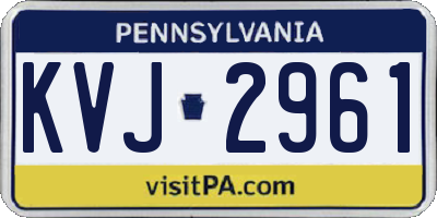 PA license plate KVJ2961