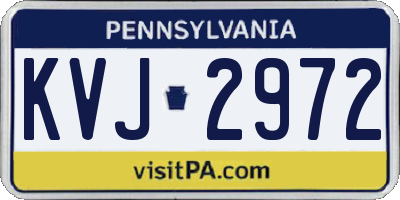 PA license plate KVJ2972