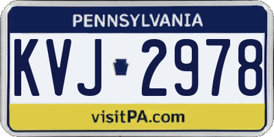 PA license plate KVJ2978